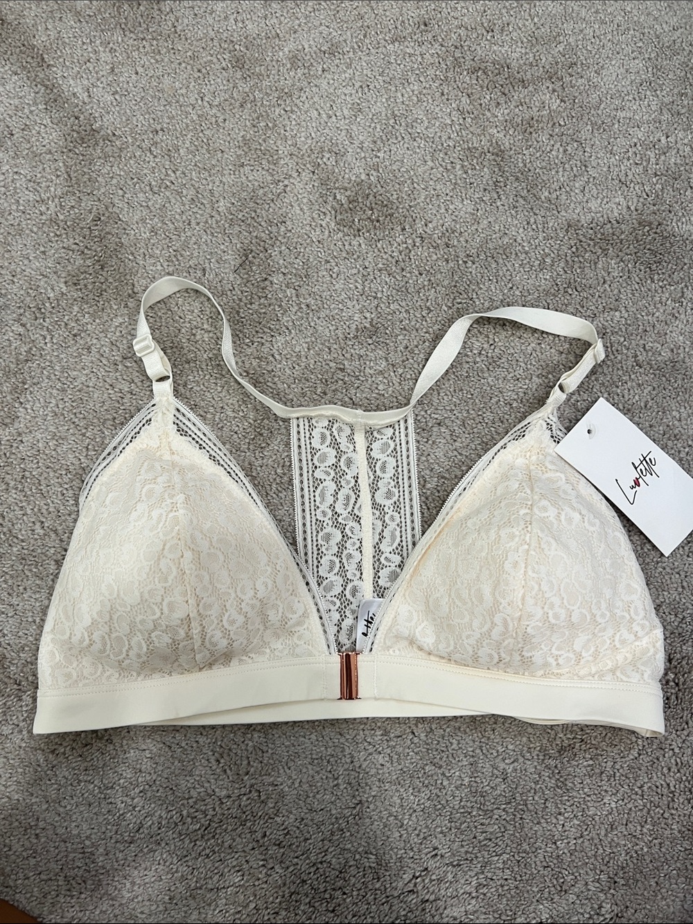 Brand new with tags white ivory bra top.